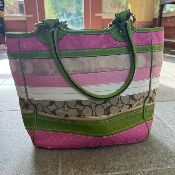 Coach Bleecker Tote F14726 Y2K Daisy Multicolor Patchwork Jacquard Leather - Picture 7 of 13